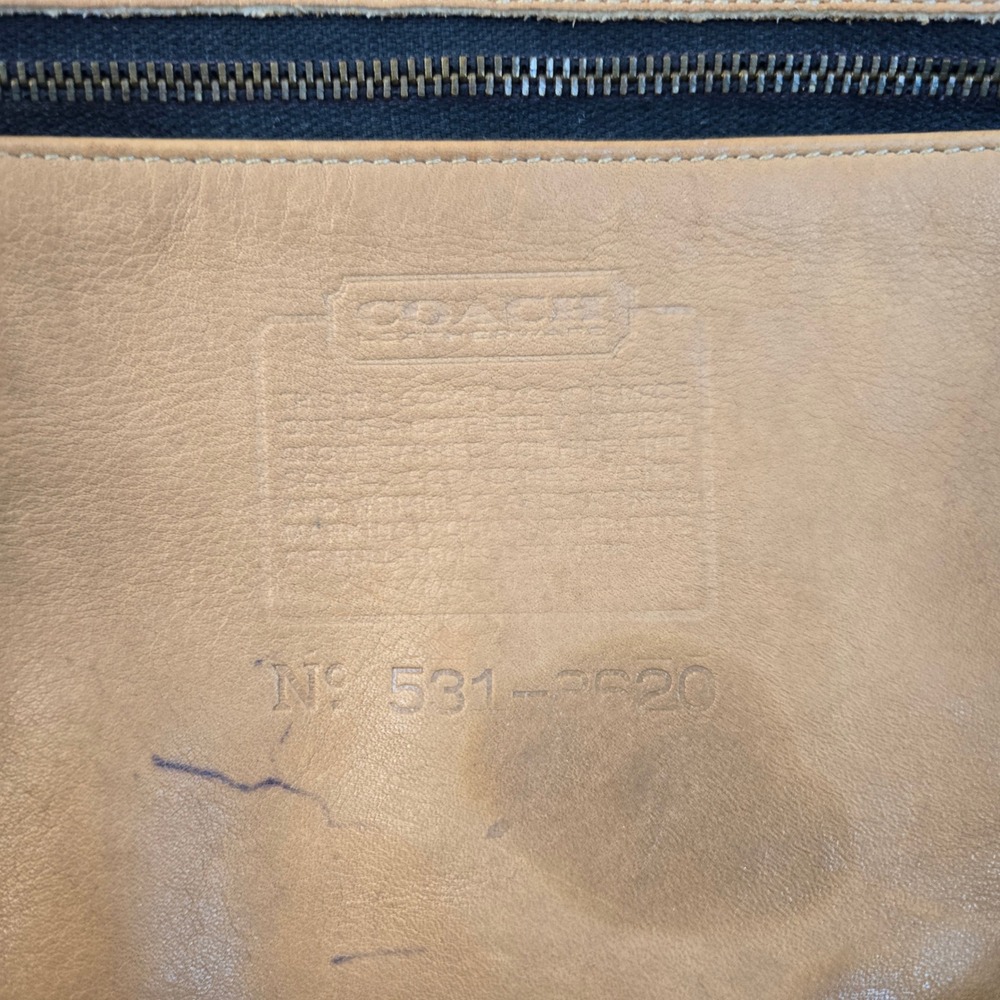 Vintage Coach Tan Leather Drawstring Bucket Bag 531-2620 Brass Hardware Tote - Picture 6 of 16